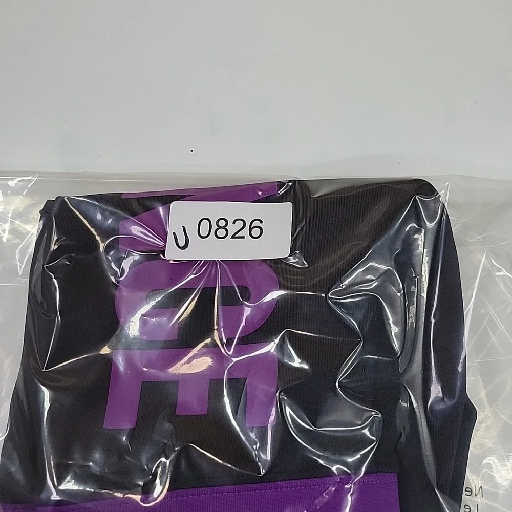 Justice Girls Leggings Yoga Pants Size 8 Workout Active Wear Purple/Black Preppy